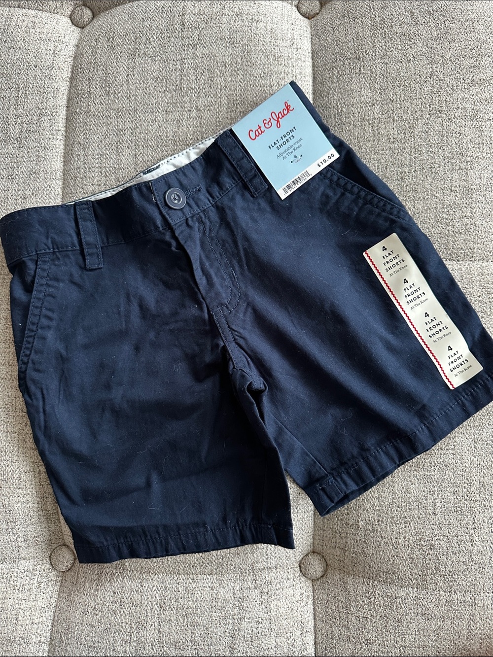 Cat & Jack Navy Flat-Front Kids Shorts